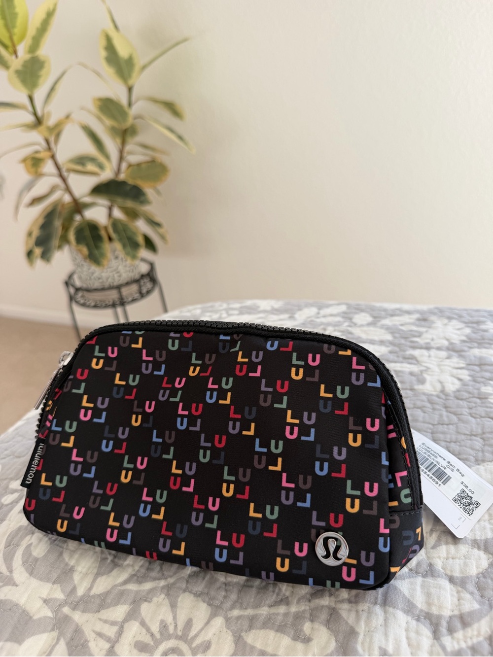 lululemon athletica Black Everywhere Belt Bag with Multicolor LU Print